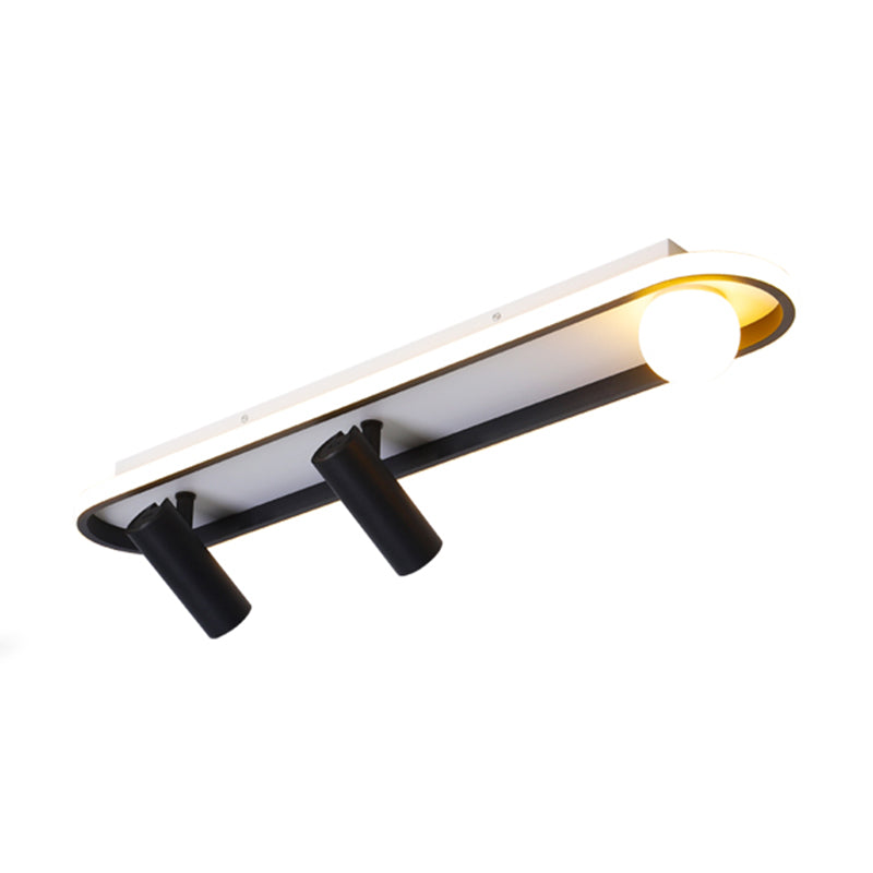 Lineare LED-Schienenbeleuchtung Leuchten Moderne Eisen Deckenleuchte mit 2-Strahlern