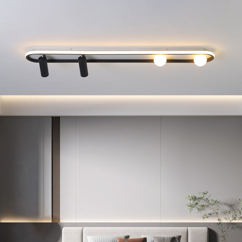 Lineare LED-Schienenbeleuchtung Leuchten Moderne Eisen Deckenleuchte mit 2-Strahlern
