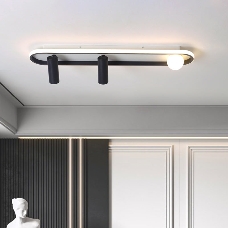 Lineare LED-Schienenbeleuchtung Leuchten Moderne Eisen Deckenleuchte mit 2-Strahlern