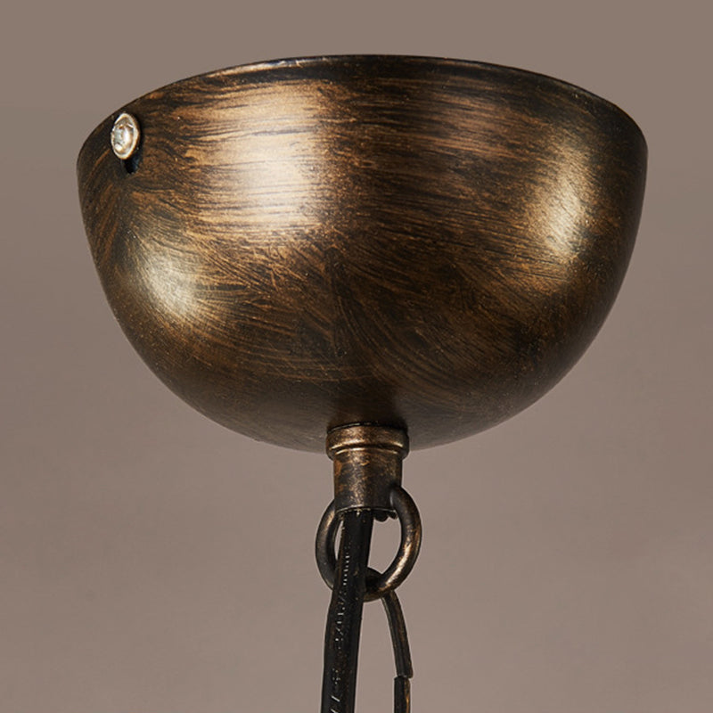 Orb industriale Orb singolo pendente leggera a cinghia Globe in metallo Cage Hanging Lampada per soggiorno