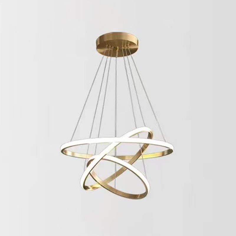 Modern Simplicity Round Chandelier Lamp Aluminum Hanging Pendant Lights for Restaurant