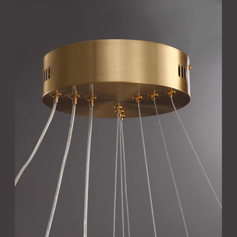 Modern Simplicity Round Chandelier Lamp Aluminum Hanging Pendant Lights for Restaurant