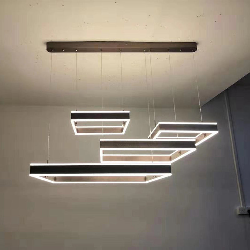 Simplicidad moderna colgando accesorio de luces de techo acrílico de lámpara de múltiples niveles de múltiples niveles para restaurante