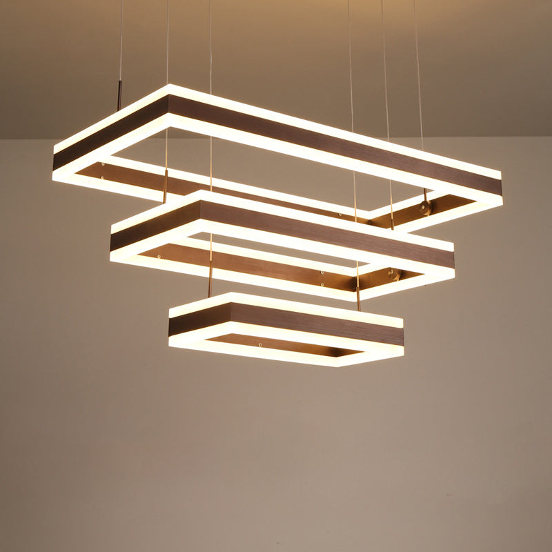 Simplicidad moderna colgando accesorio de luces de techo acrílico de lámpara de múltiples niveles de múltiples niveles para restaurante