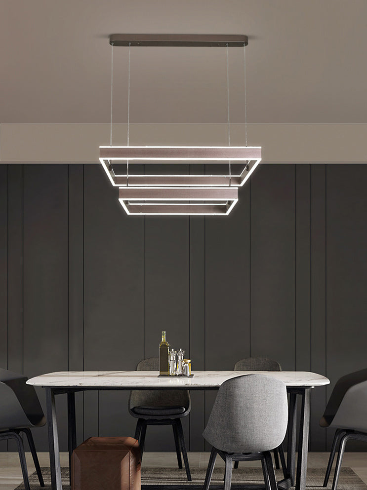 Simplicidad moderna colgando accesorio de luces de techo acrílico de lámpara de múltiples niveles de múltiples niveles para restaurante