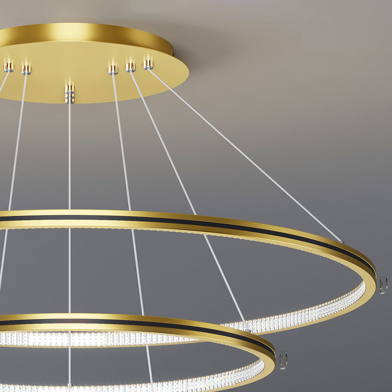 Lampada del lampadario moderno a ginnastica a anello di semplicità Lights Acrilico Ampiccamento a sospensione per il ristorante