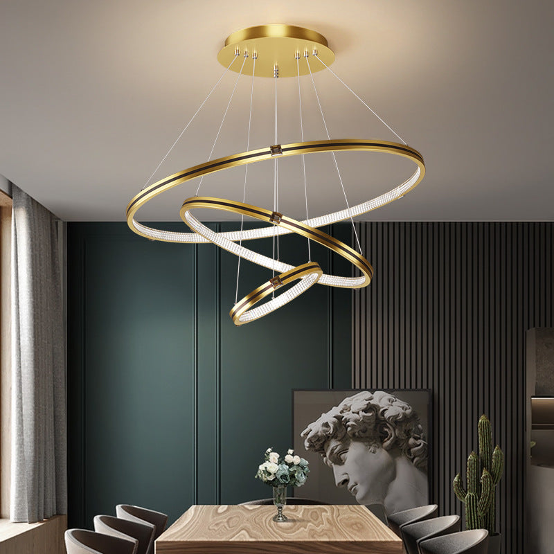 Lampada del lampadario moderno a ginnastica a anello di semplicità Lights Acrilico Ampiccamento a sospensione per il ristorante