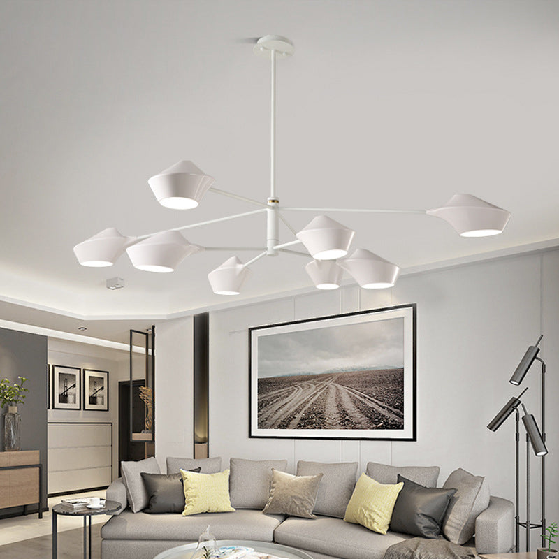 Modern ombreggiata lampadina a lampada in metallo salotto lampadario luce a sospensione