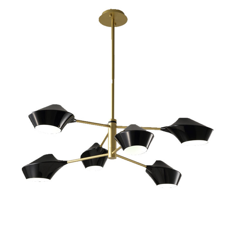 Modern ombreggiata lampadina a lampada in metallo salotto lampadario luce a sospensione