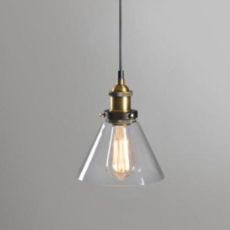 Retro Industrial 1 Lámpara de luz Lámpara de lámpara Alezo a mano iluminación colgante de vidrio para sala de estar