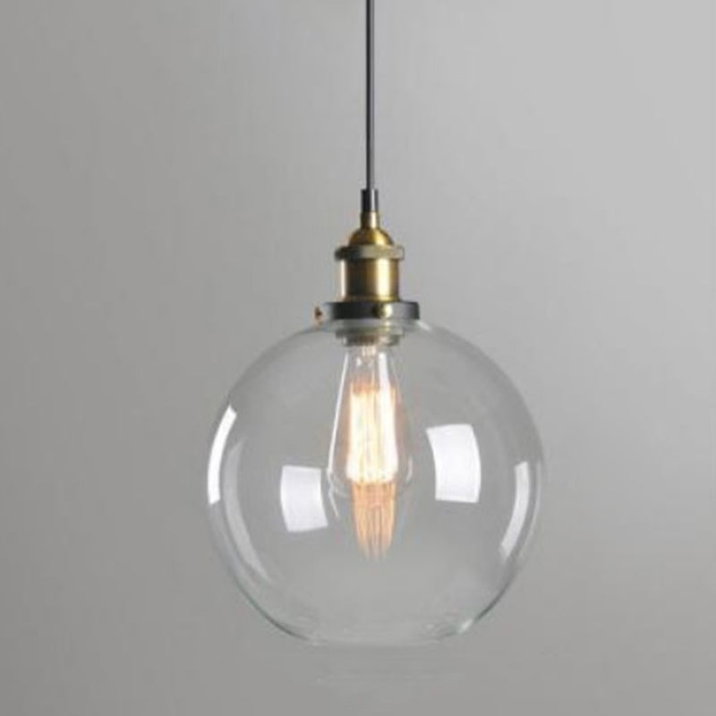 Retro Industrial 1 Lámpara de luz Lámpara de lámpara Alezo a mano iluminación colgante de vidrio para sala de estar