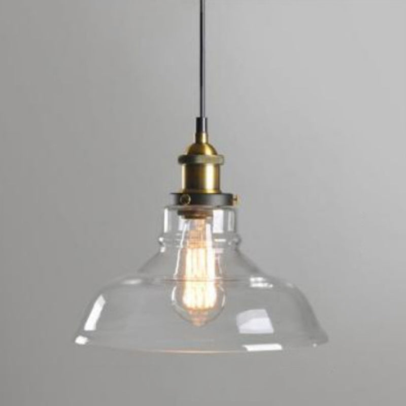 Retro Industrial 1 Lámpara de luz Lámpara de lámpara Alezo a mano iluminación colgante de vidrio para sala de estar