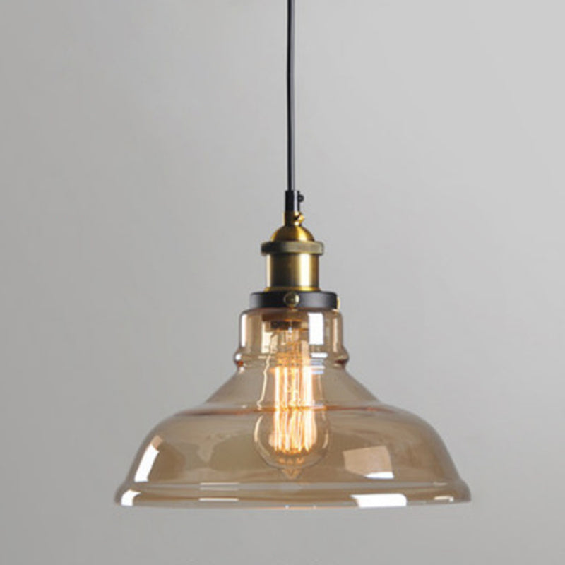 Retro Industrial 1 Lámpara de luz Lámpara de lámpara Alezo a mano iluminación colgante de vidrio para sala de estar