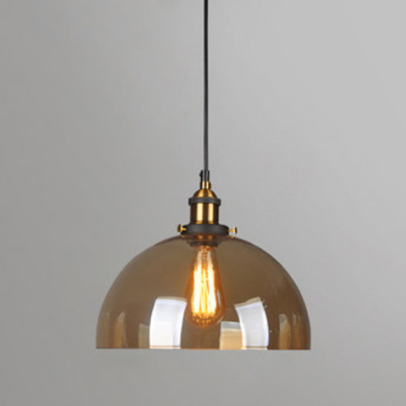 Retro Industrial 1 Lámpara de luz Lámpara de lámpara Alezo a mano iluminación colgante de vidrio para sala de estar