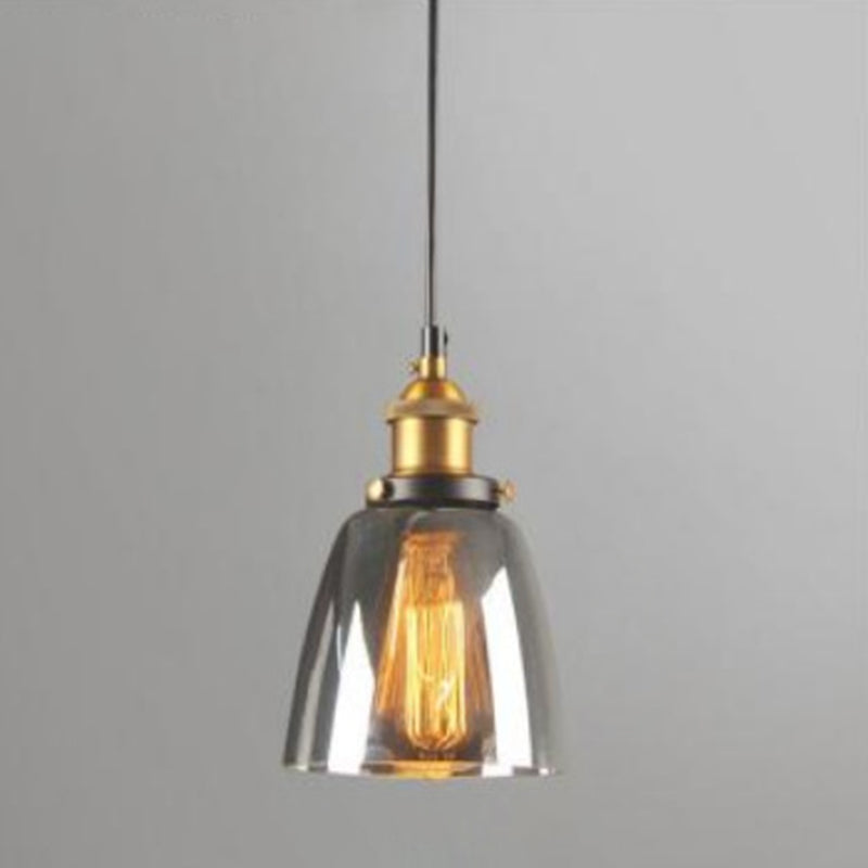 Retro Industrial 1 Light Pendant  Lamp Hand Blow Art Glass Pendant Lighting  for Living Room