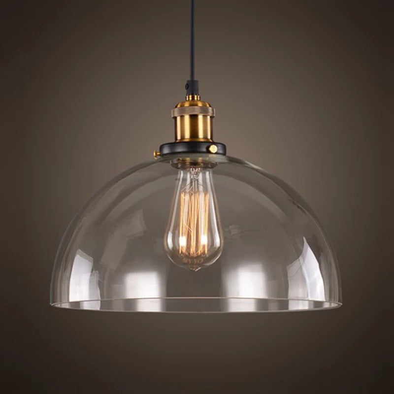 Retro Industrial 1 Lámpara de luz Lámpara de lámpara Alezo a mano iluminación colgante de vidrio para sala de estar