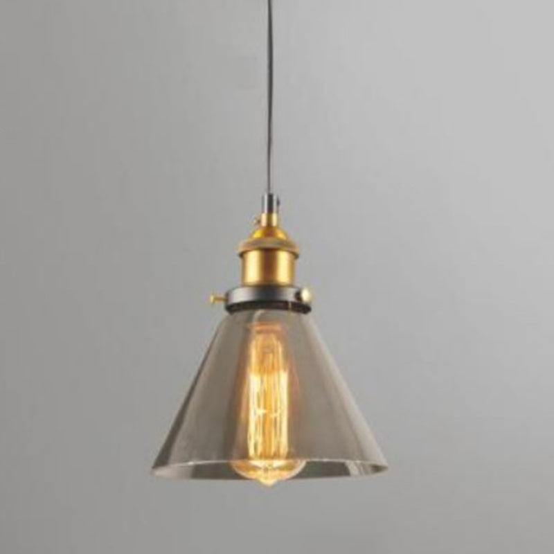 Retro Industrial 1 Lámpara de luz Lámpara de lámpara Alezo a mano iluminación colgante de vidrio para sala de estar