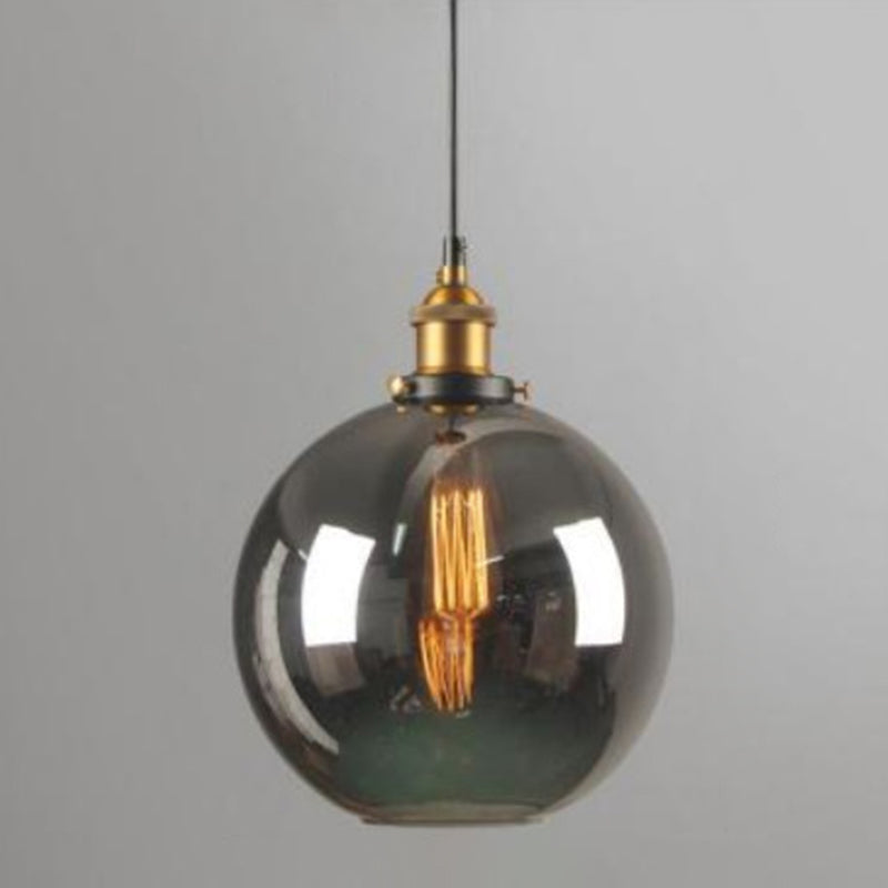 Retro Industrial 1 Lámpara de luz Lámpara de lámpara Alezo a mano iluminación colgante de vidrio para sala de estar