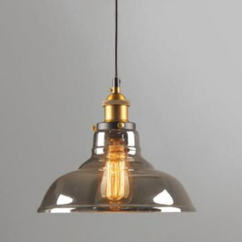 Retro Industrial 1 Lámpara de luz Lámpara de lámpara Alezo a mano iluminación colgante de vidrio para sala de estar