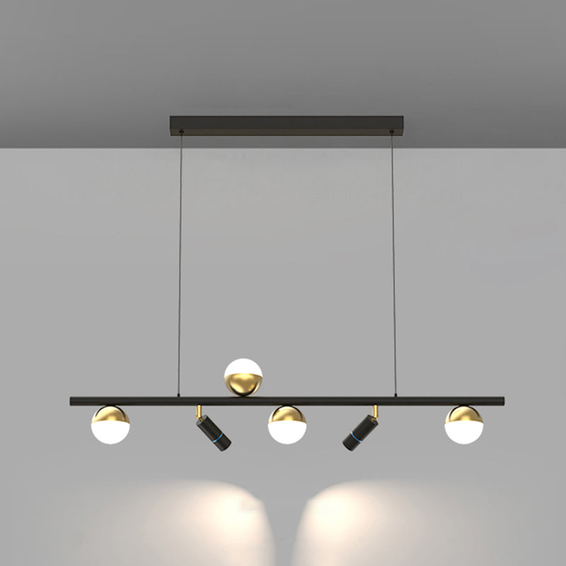 Modern Straight Bars Chandelier Lighting Fixtures Metal Island Ceiling Light