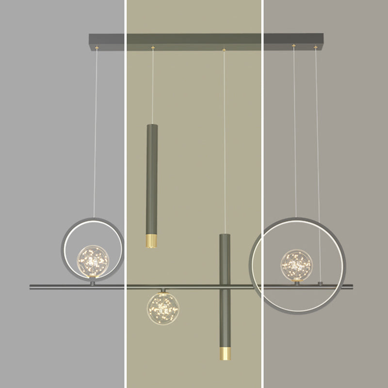 Barre dritte moderne isola lampada lampada lampadario in metallo