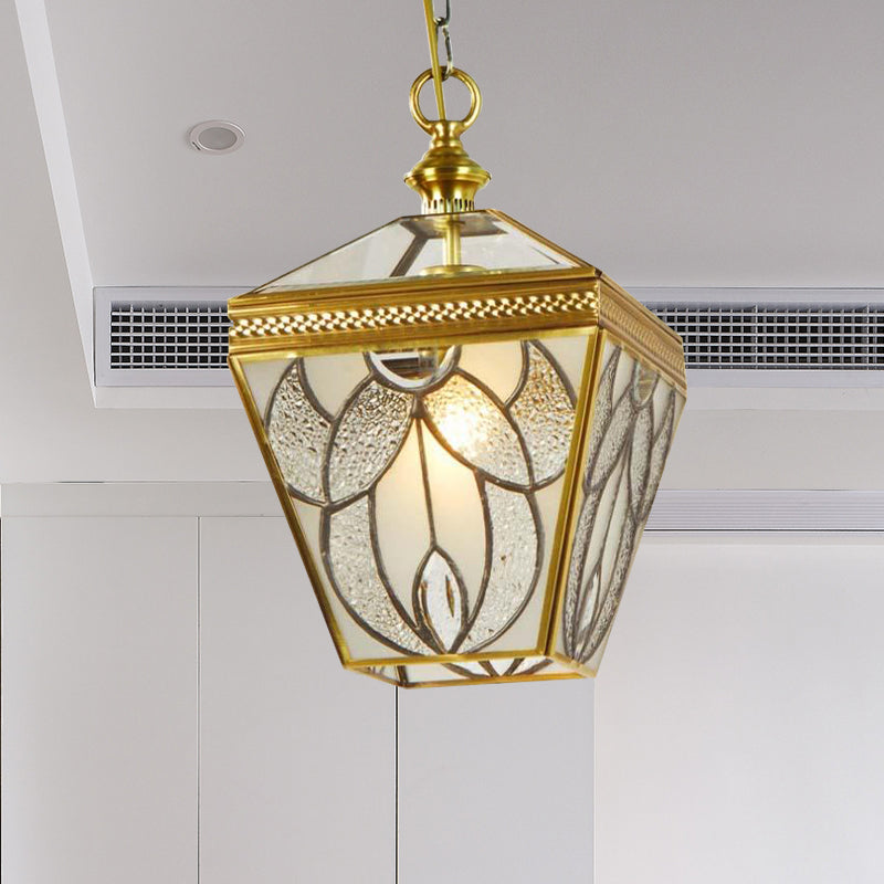 Lantaarn slaapkamer hangende verlichting vintage bubbelglas 1 kop gouden plafond hanglamp
