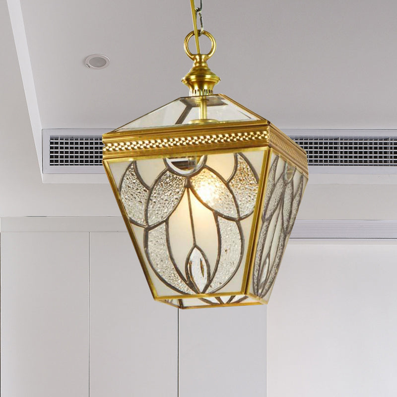 Lantern Bedroom Hanging Lighting Vintage Bubble Glass 1 Head Gold Ceiling Pendant Lamp