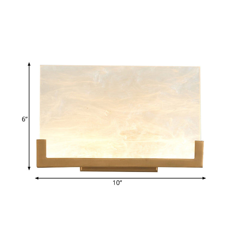 Rectangle Acrylic Sconce Light Classic 1 Light Bedside Wall Mounted Lighting in White
