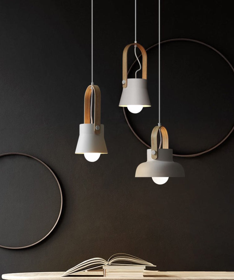 Wooden Handle Pendant Ceiling Light Simplicity Pendant Lighting Fixture for Dinning Room