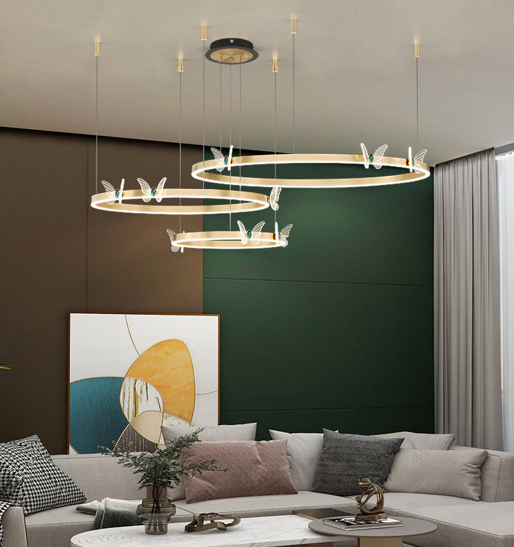 Kit de lámpara de colgante de metal ligero de techo orbicular moderno