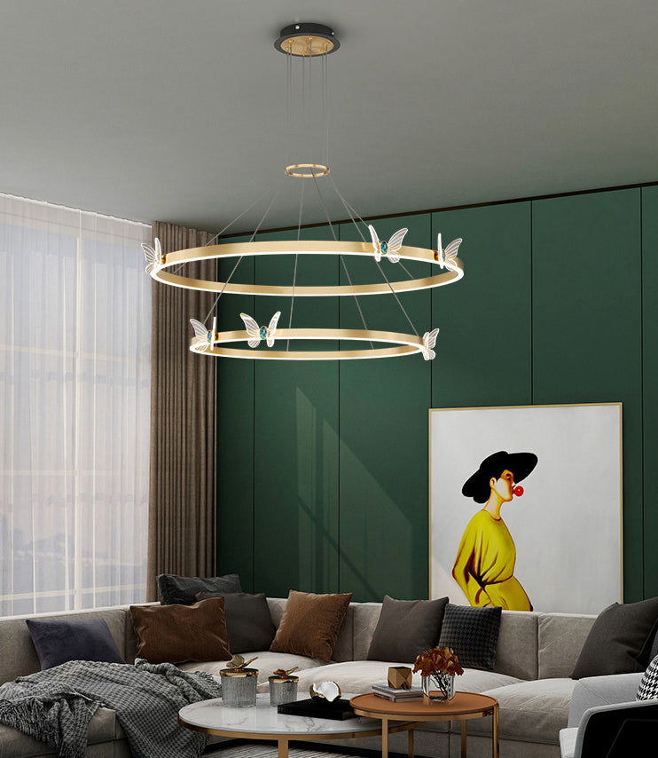 Kit de lámpara de colgante de metal ligero de techo orbicular moderno