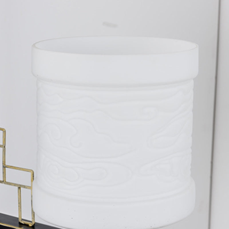 Black 1 Light Wall Mounted Light Traditional Metal Cylinder Sconce for Corridor with Fabric Shade