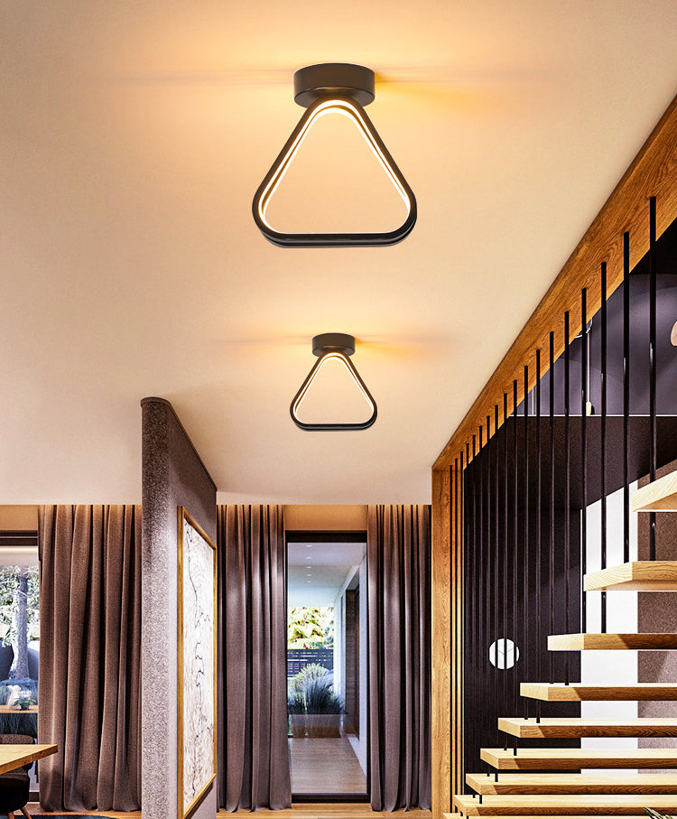 Lámpara empotrada moderna de aluminio con 1 cabeza montada en el techo del pasillo con anillo de halo