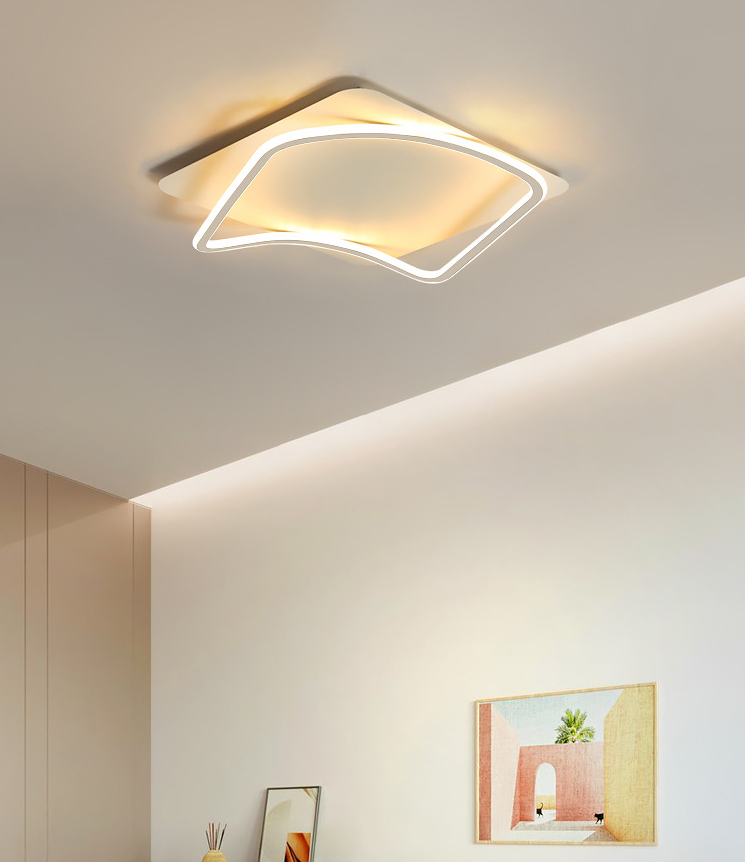 Simplicity Square LED Flush Light Fixture Aluminum Bedroom Ceiling Mounted Light