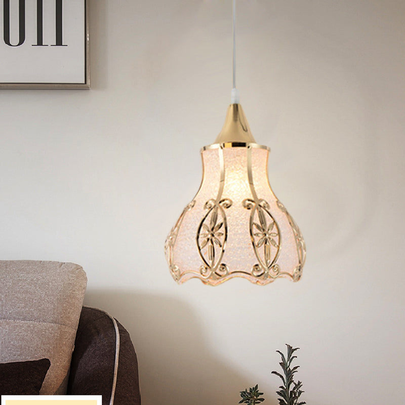 White 1 Light Hanging Pendant Traditional Plastic Dome/Drum/Wide Flare Suspension Lamp for Dining Room