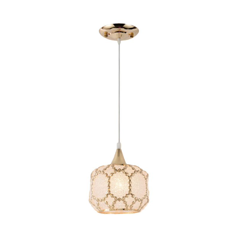 White 1 Light Hanging Pendant Traditional Plastic Dome/Drum/Wide Flare Suspension Lamp for Dining Room