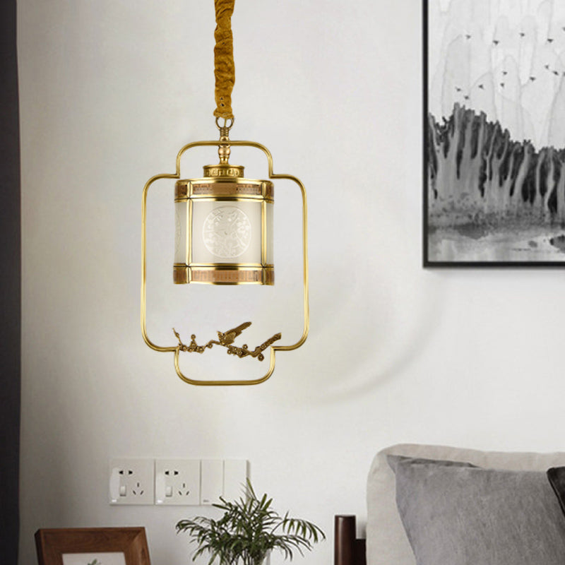 1 Light Metal Anhänger Beleuchtung Klassischer Style Messing Zylinderkorridor Hanging Lamp Kit