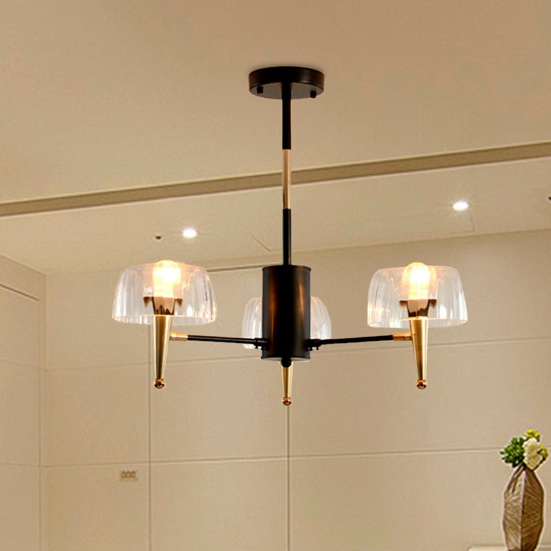 Sputnik Clear Glass Suspension Pendellicht Leicht Einfacher Stil 3/5/6 Lichter Wohnzimmer Kronleuchter Licht in Gold