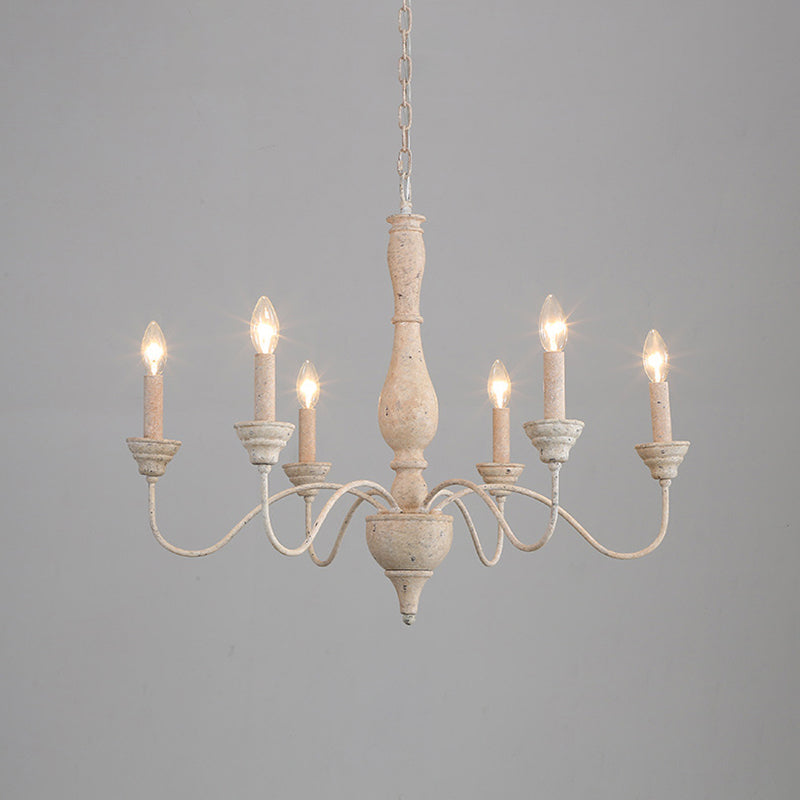 Candelera de candelabro vintage estadounidense de 6 luces con un brazo de cuello de cisne más antiguo 28.5 "de ancho de ancho de estilo rústico para comedor para comedor