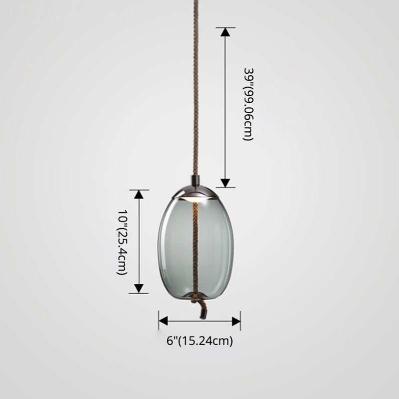 LED Hanging Pendant Light Loft Glass Shaded Pendant Lighting Fixture for Dinning Room
