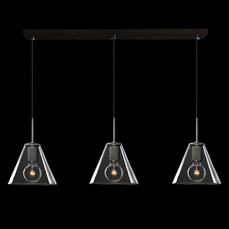 Glass Shaded Pendant Light Fixture Contemporary Style Bronze Suspension Pendant Light