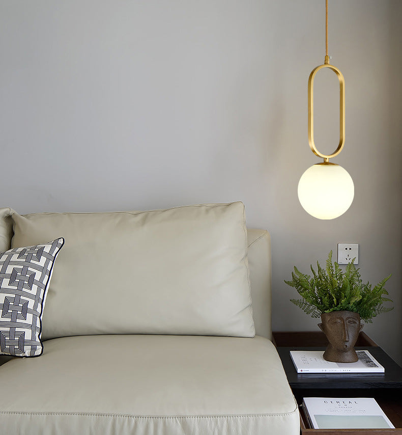 Lampada appesa alla palla bianca SEMPLICITÀ STHILE GLIGLIE LUCE PENDANTE APPOSTAZIONE PER CAMERA