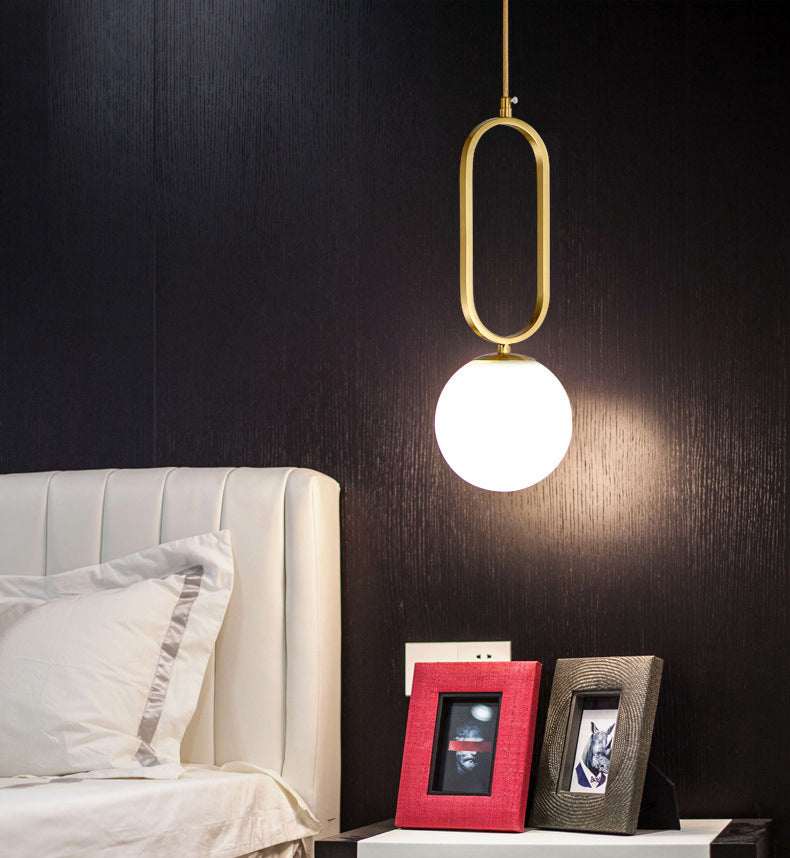 Lampada appesa alla palla bianca SEMPLICITÀ STHILE GLIGLIE LUCE PENDANTE APPOSTAZIONE PER CAMERA