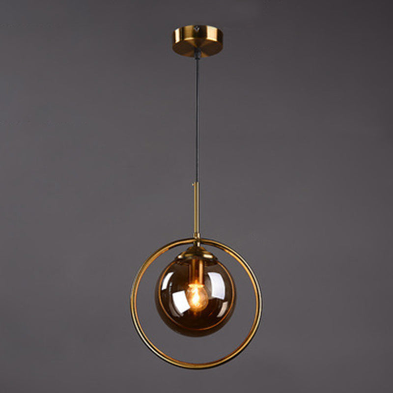 Globe Bedroom Hanging Pendant Light Glass Simplicity Style Pendant Light Fixture