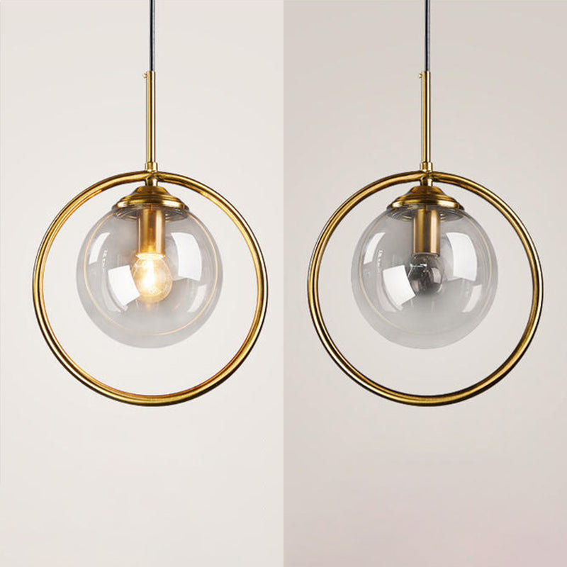 Globe Bedroom Hanging Pendant Light Glass Simplicity Style Pendant Light Fixture