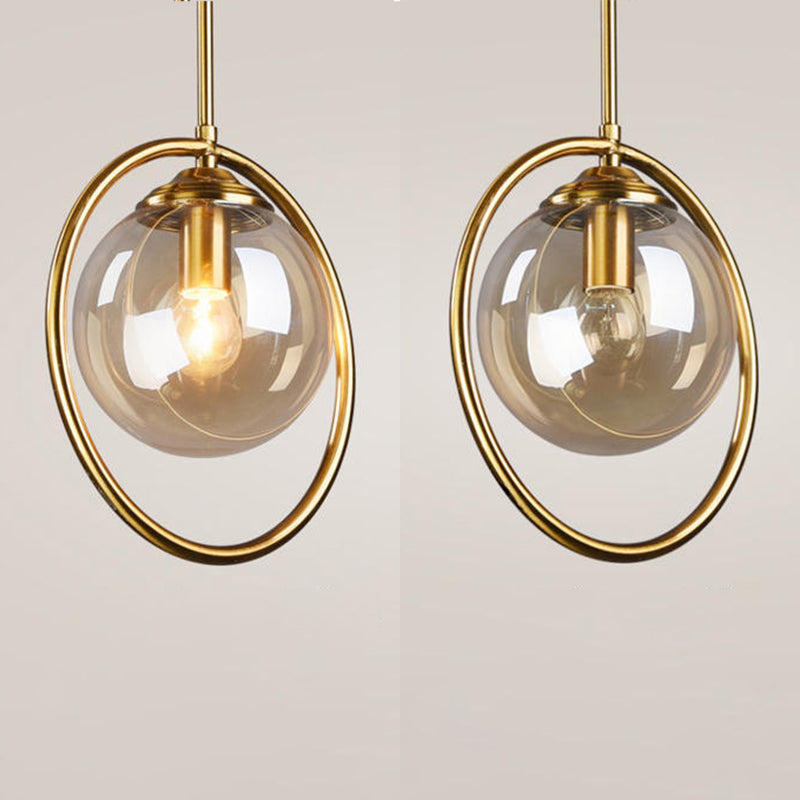 Globe Bedroom Hanging Pendant Light Glass Simplicity Style Pendant Light Fixture