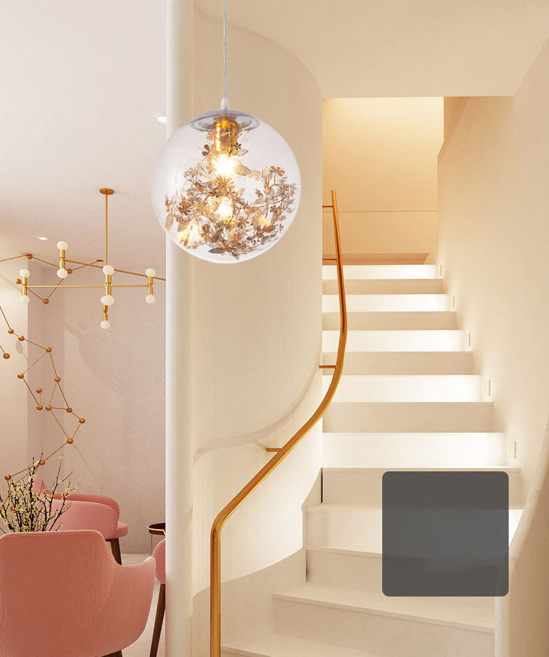 Shattered Leaves Hanging Pendant Light Contemporary Style Glass Dinning Room Pendant Light Kit