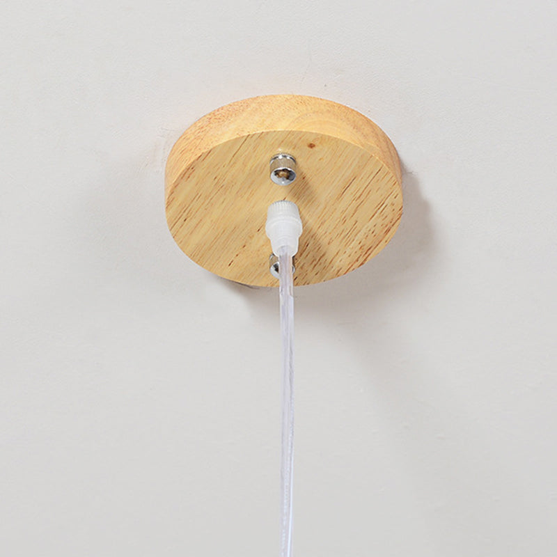 Asia Hat Hanging Light Fixture Bamboo Living Room Suspension Pendant Light in Beige