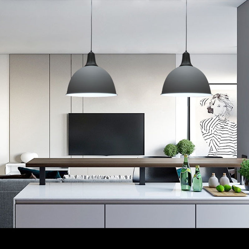 Contemporary Style Dome Pendant Light Kit Metal Dinning Room Hanging Pendant Lamp