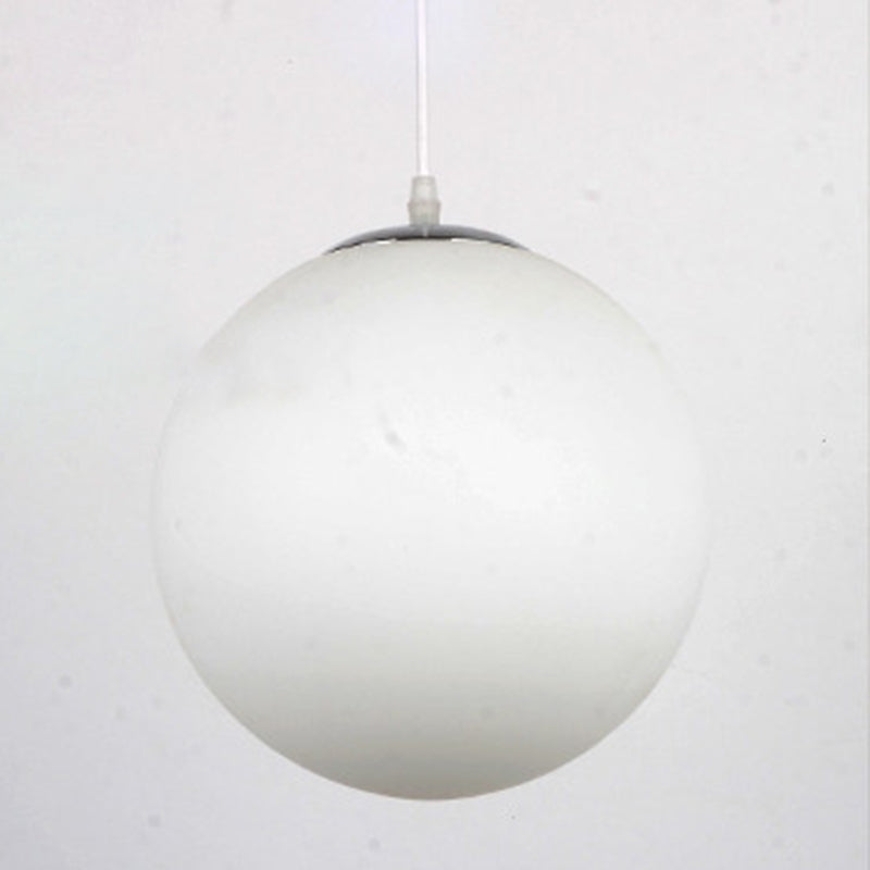 Milk White Glass Ball Pendant Modern Simplicity Style 1-Light Hanging Light for Bedroom